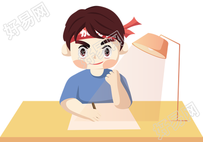 学习/备考的小男孩
