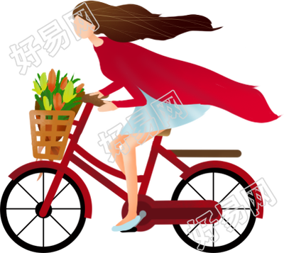 骑自行车的小女孩