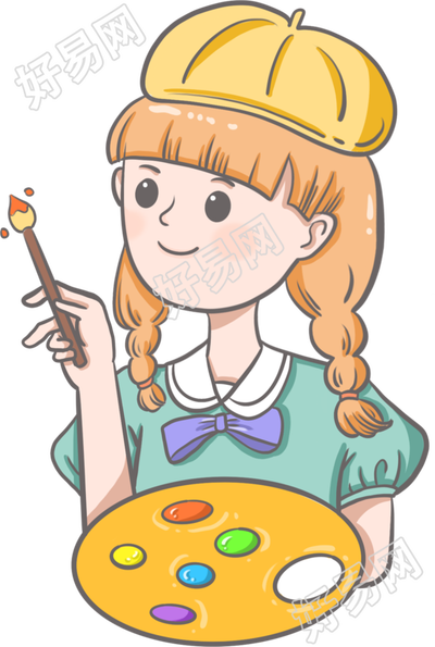 画家/卡通小女孩