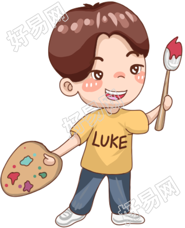 画画的小男孩