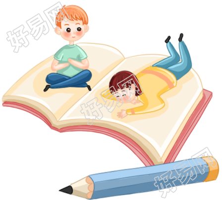 看书的小男孩/铅笔