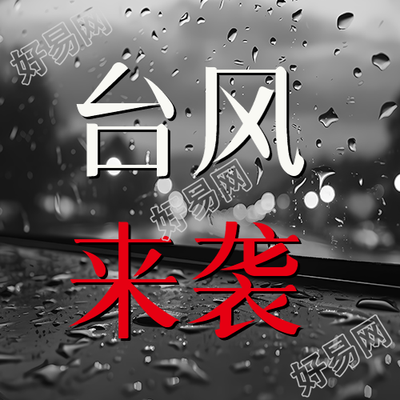 台风来袭减少外出黑白宣传微信公众号次图