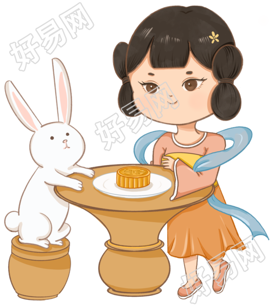 中秋节/月饼/兔子/古风人物