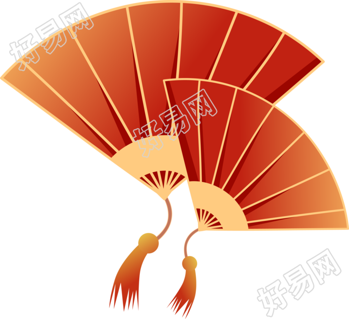 国庆节手绘中国风扇子