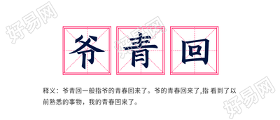 爷青回网络热词释义田字格首图