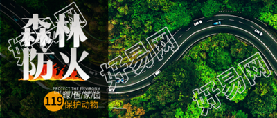 森林防火保护绿色家园实景微信公众号封面首图
