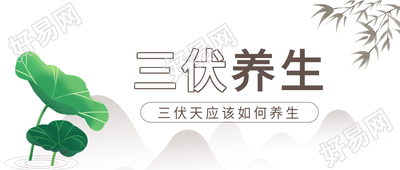 三伏天养生水墨风微信公众号封面首图