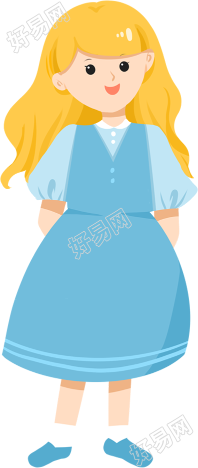 卡通黄头发女孩