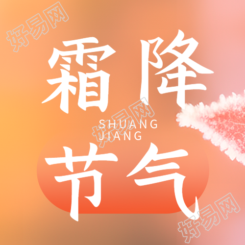 弥散风霜降节气唯美简约微信公众号次图