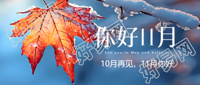 唯美冬季枫叶美景11月你好微信公众号首图