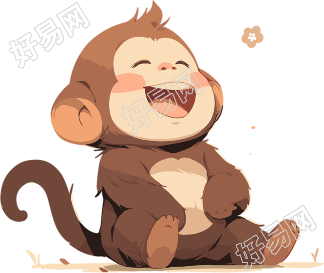 童书插图可爱卡通猴子头像素材