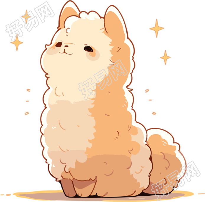 胖乎乎的羊驼儿童书插画风格