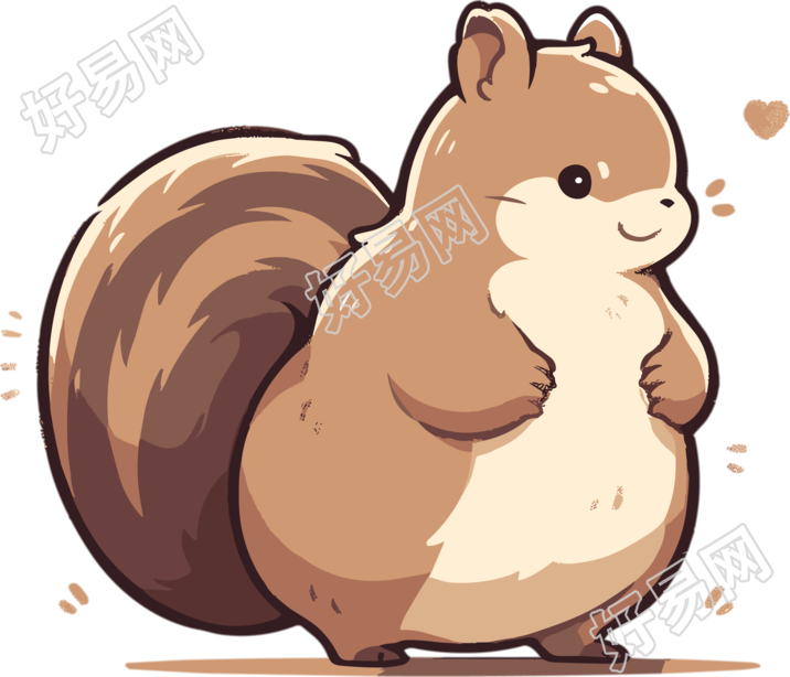 透明背景可爱松鼠插画素材