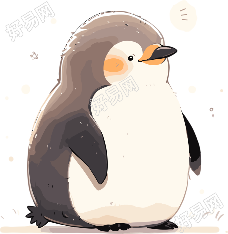可爱肥胖卡通企鹅素材