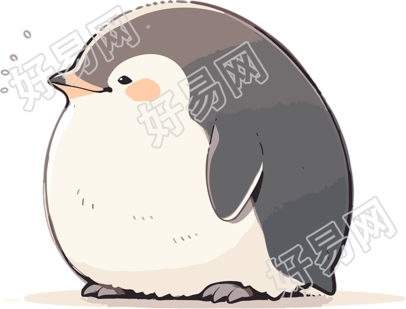 白色背景胖企鹅创意设计素材