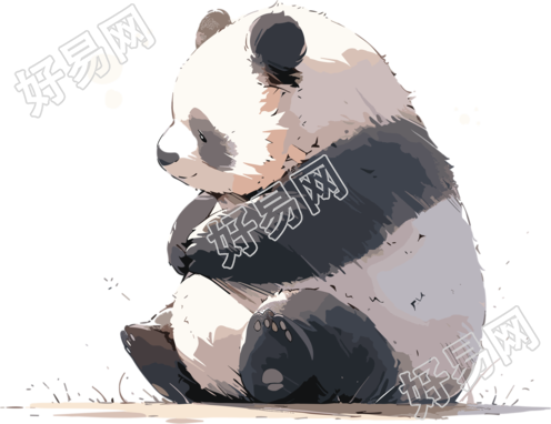 可爱胖胖的卡通熊猫头像插图