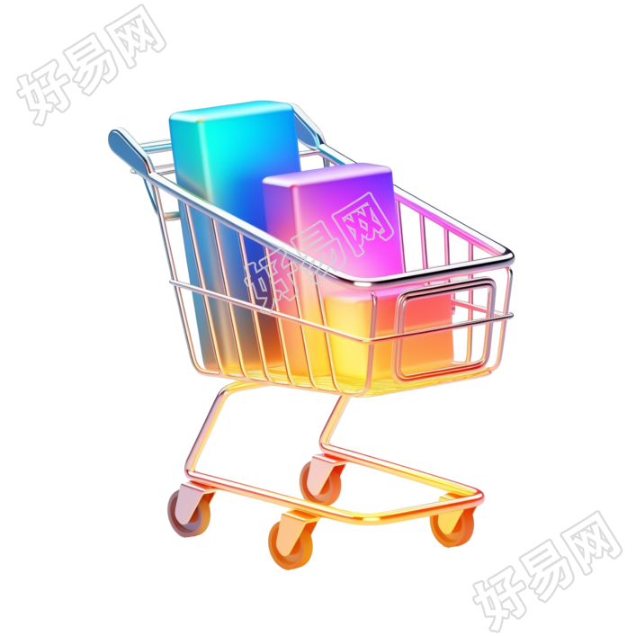 高清透明背景的购物车图标元素
