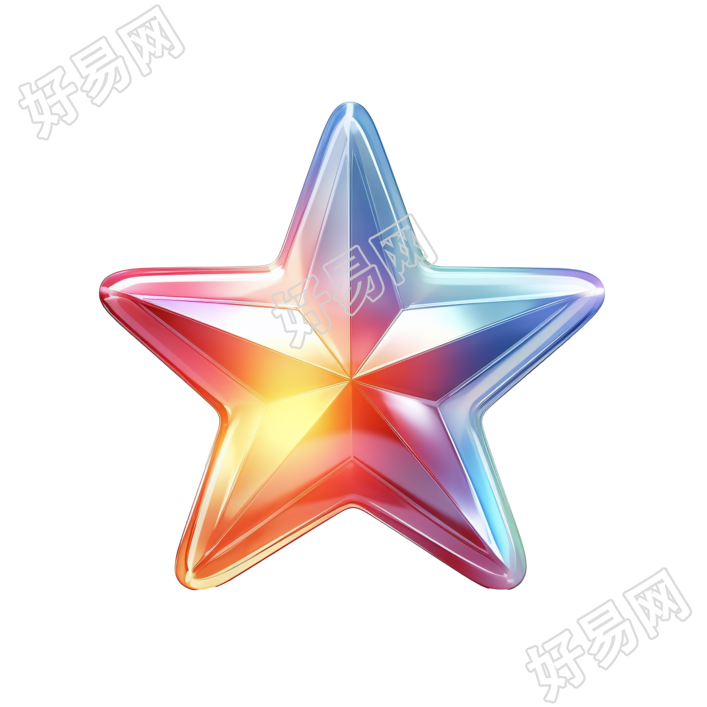 透明背景毛玻璃材质的星星商业设计元素