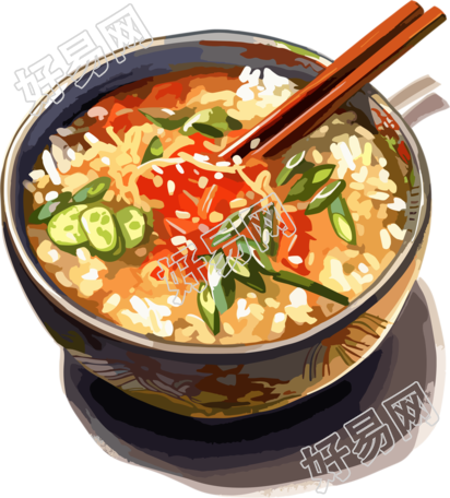亚洲风格美味养生粥插图