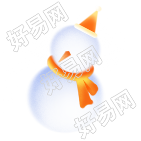 带橙色围巾的小雪人商用素材