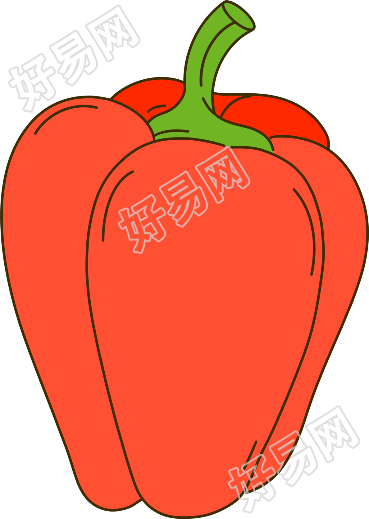 红色菜椒营养美味的蔬菜插画