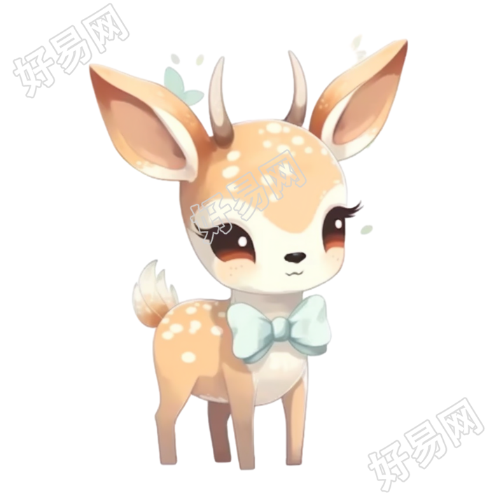 可爱风格鹿角插画设计素材