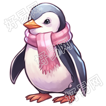 戴围巾的企鹅图形素材