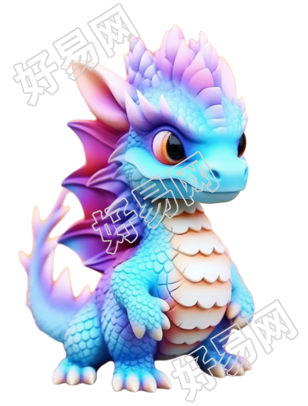 梦幻迷你玩偶充满魔力的龙形玩偶素材