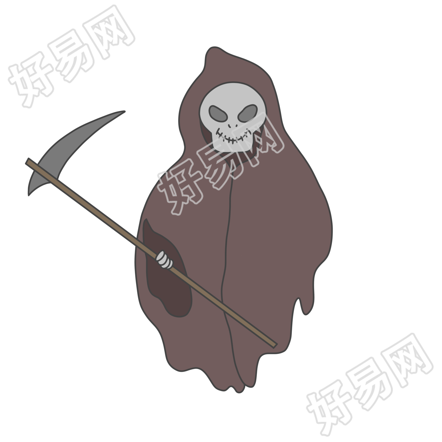 手拿镰刀的死神禁毒宣传插画