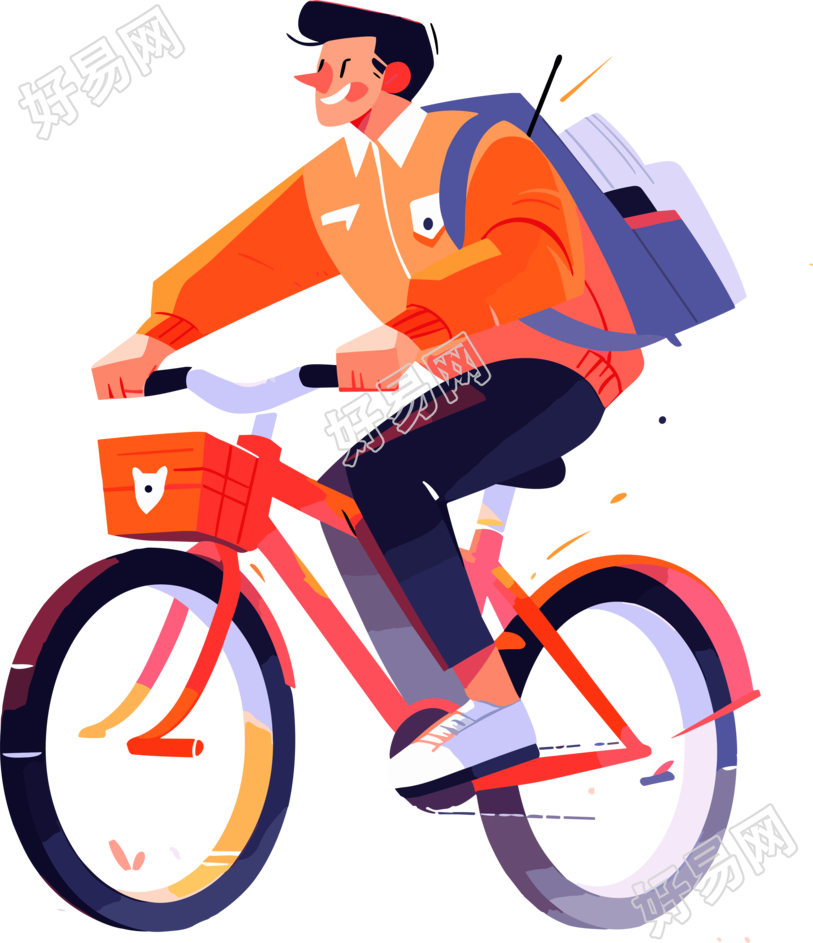 骑自行车运动的体育少年插图