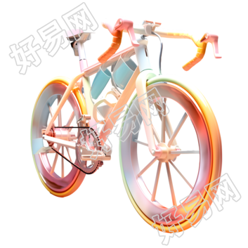 彩虹色渲染自行车