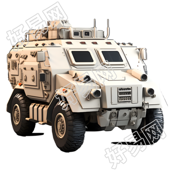 运输工具白色装甲车3D建模