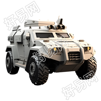 白色装甲车三维建模