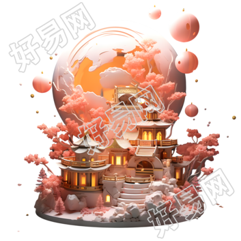 梦幻广寒宫粉色主题插图