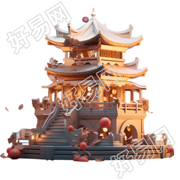 动漫风格广寒宫PNG图形素材