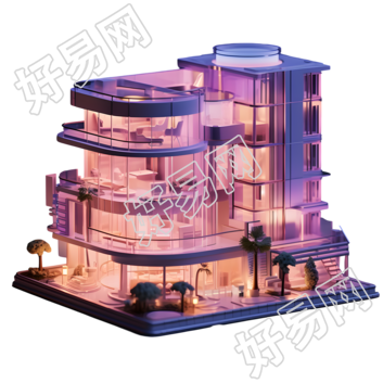 发光的建筑高清PNG图形素材