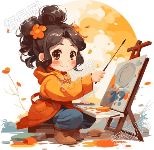 少女创作艺术插画