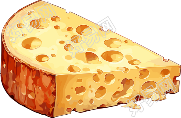 可商用动态插画风格的奶酪素材