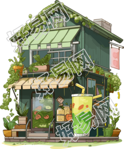 绿色果汁商店高清图形素材