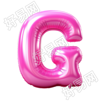 专业图形素材字母气球粉色插画