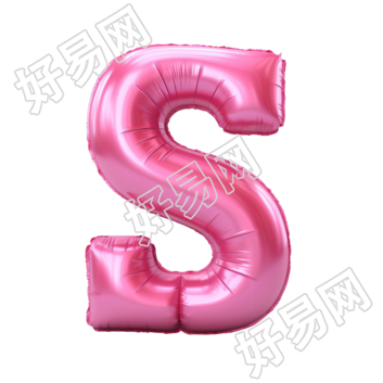 白色背景粉色充气字母气球插画