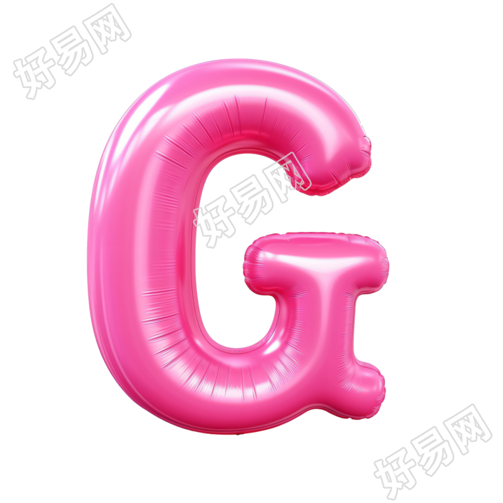 粉色充气字母创意插画素材