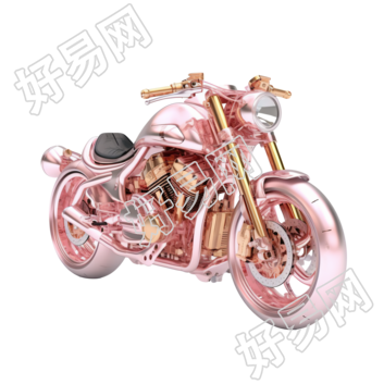详细纹理的炫酷摩托车插画