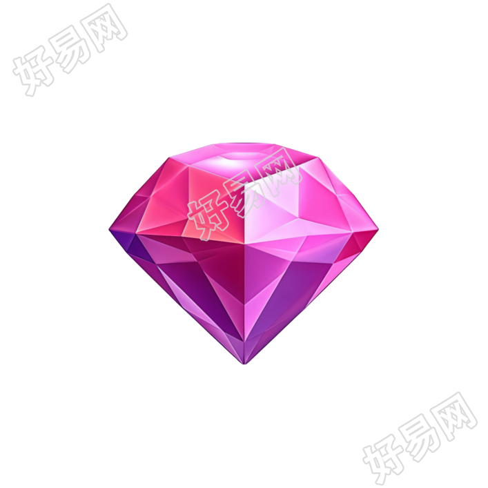 粉紫金3D钻石图标素材