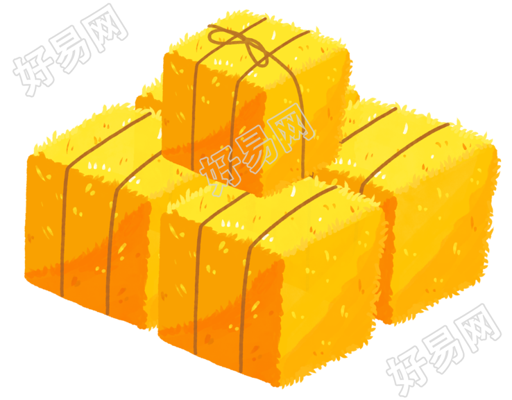 打包成垛的草料商用素材