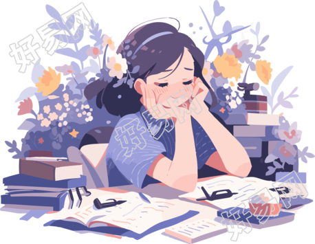 扁平化插画学习的孩子素材