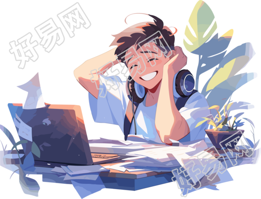 2D平面插图商业设计学生做作业素材