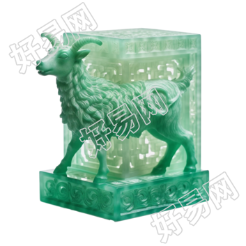 高清复杂雕刻绵羊立体图形素材