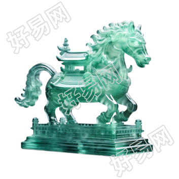 马背上的透明玉阁楼创意设计素材