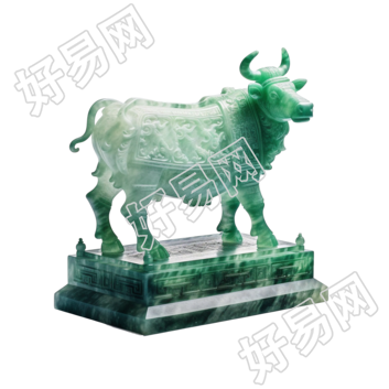 高清晰度的玉质雕刻牛创意设计素材